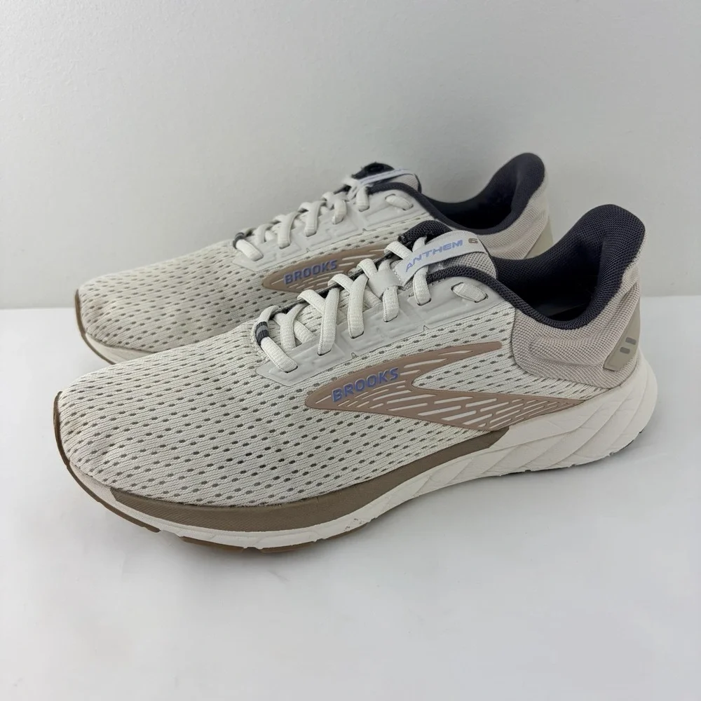Brooks Anthem 6 Women's Running Shoes Beige Taupe Blue US 10 B Medium